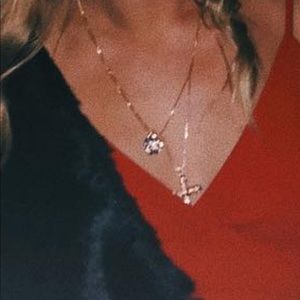 Gold two piece cross necklace